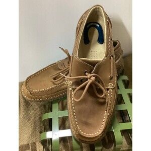 Nunn-Bush Men’s Brown Leather Tie Loafers Boat Shoes Size l0.5 with Comfort Gel